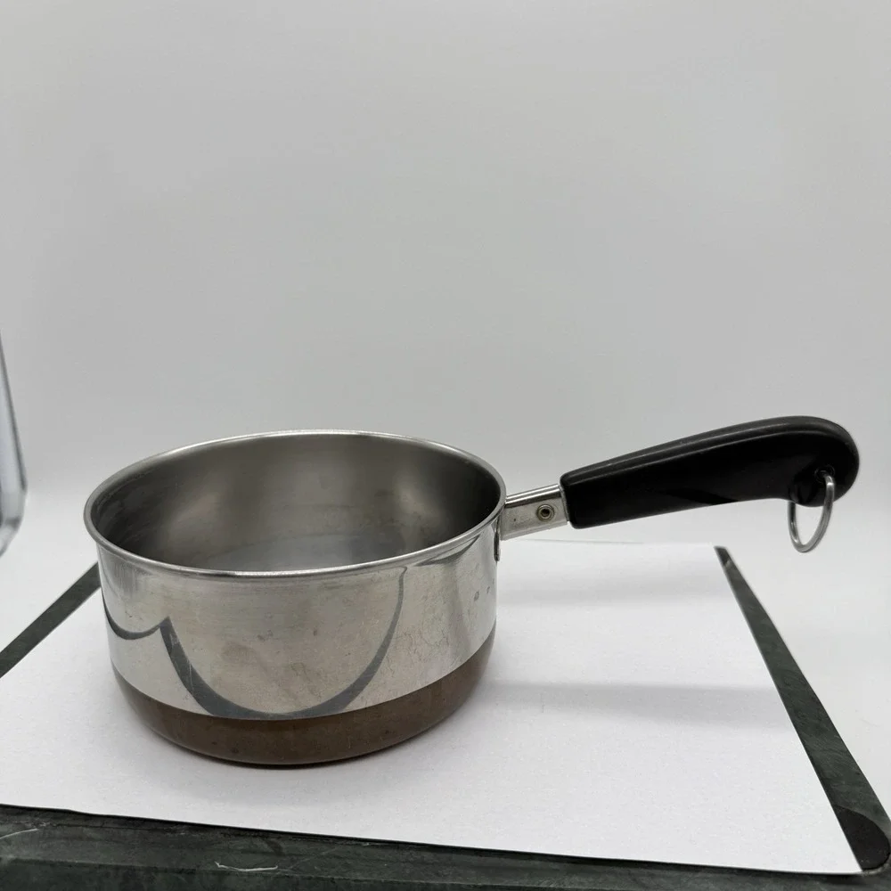 Vtg 1801 Revere Ware 1 Qt Quart Sauce Pan Copper Bottom‎ Clinton ILL USA